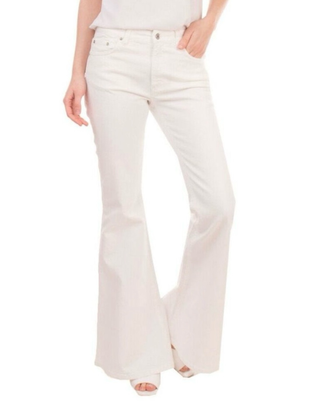 Acne Studios Mello White Long Flared Jeans - 38